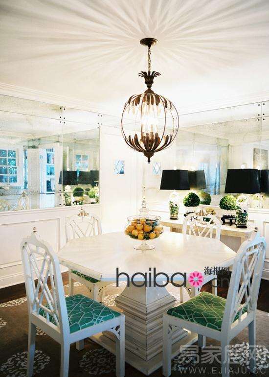 5、巧妙嵌入镜子&吊灯